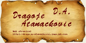 Dragoje Atanacković vizit kartica